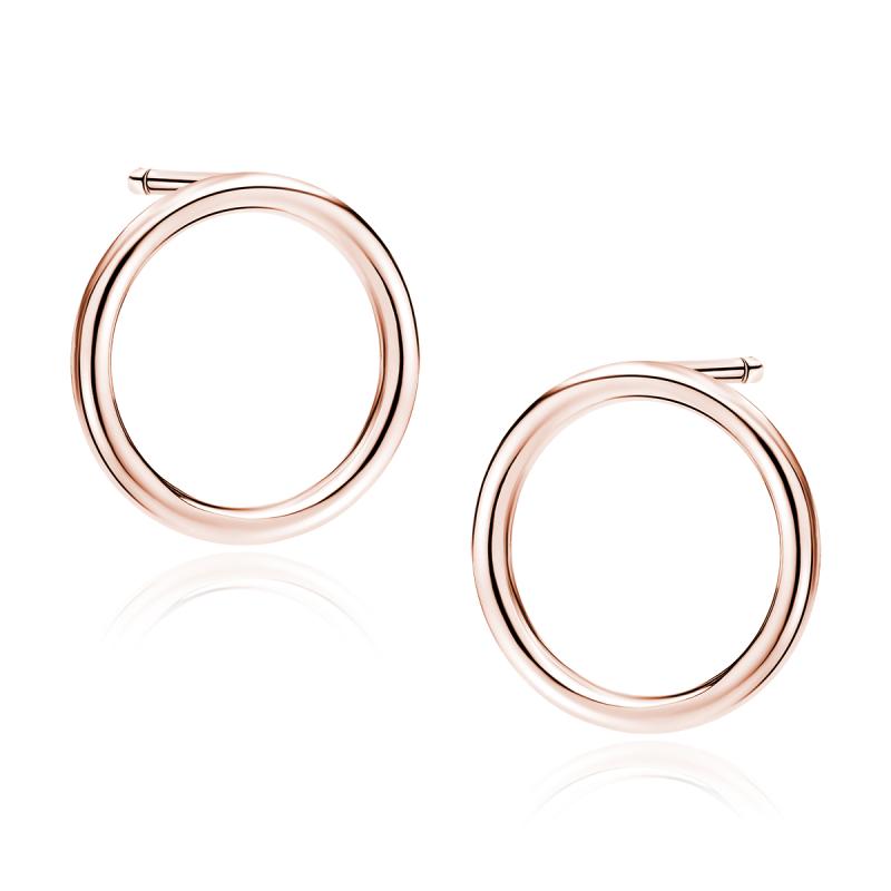Cercei argint placati cu aur roz cerc 18 mm DiAmanti Z1858ERG-DIA (Argint 925‰ 3,3 g.)